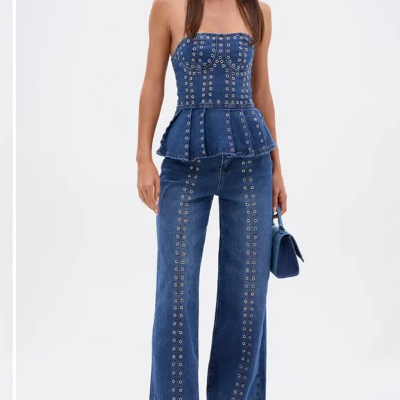 New Akira SOFIA DENIM CORSET WITH GROMMET